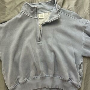 PINK Victoria's Secret Gray Quarter-Zip Pullover